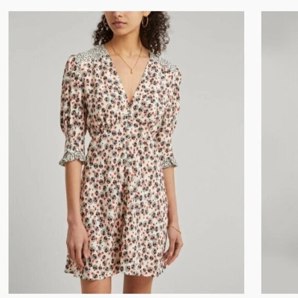 RIXO Juni Puff-sleeve Mini-dress In Micro Shell Size XS - Picture 2 of 14